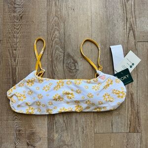 NWT Reversible Roxy Yellow Floral Bikini Top